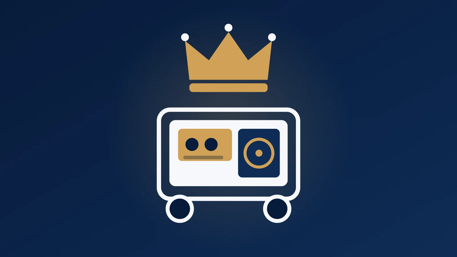 Crown above a portable generator, illustrating the King generators guide